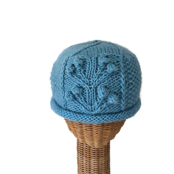 Fisherman Knit Style Beanie Aqua Blue