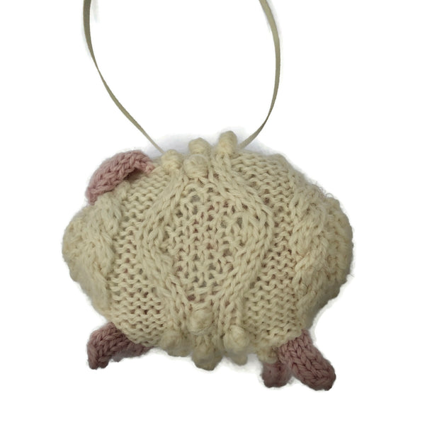 Hand Knit Sheep Ornament "Mary's Little Lamb"