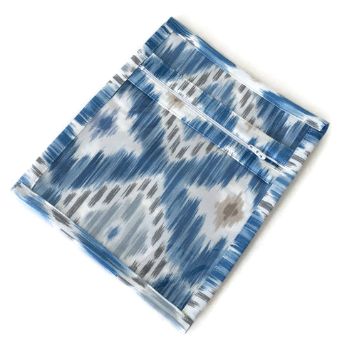 Accessory Bag in Blue Ikat