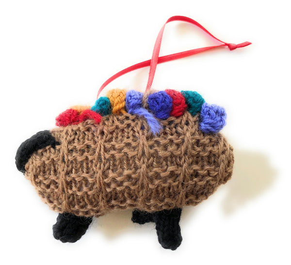 Hand Knitted Sheep Ornament "The Original Knitting Basket"