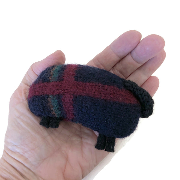 Felted Sheep Handwarmers Navy with Stripes