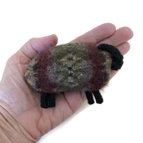 Felted Sheep Hand Warmers Green Black Fair Isle