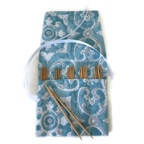 Sock Knitter's Needle Set Aqua and Gray