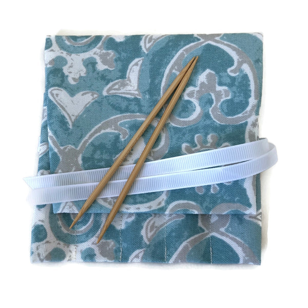 Sock Knitter's Needle Set Aqua and Gray