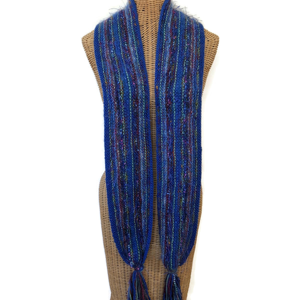 Hand Knit Blue Scarf