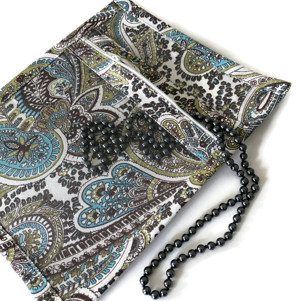 Accessory Bag Green Paisley