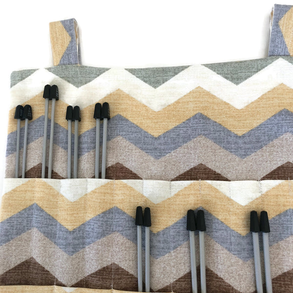 Hanging Organizer 10-Inch Straight Needles Chevron Fabric