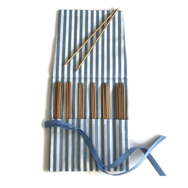 Double Point Needle Roll Up 6 Pockets Blue Stripe