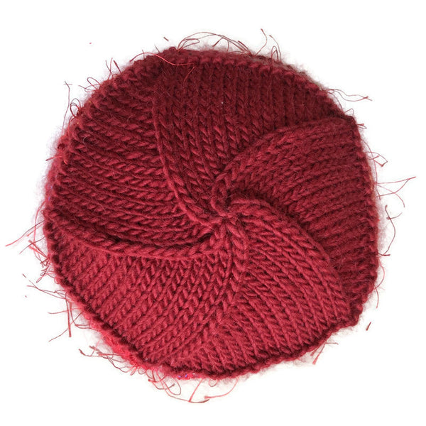 Red Rolled Brim Beanie