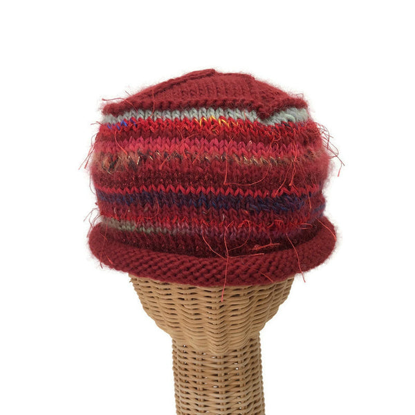 Red Rolled Brim Beanie