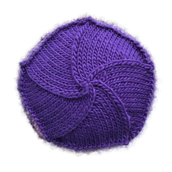 Purple Rolled Brim Beanie