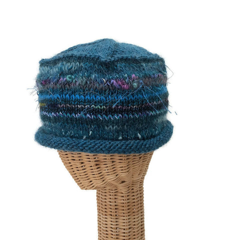 Teal Rolled Brim Beanie