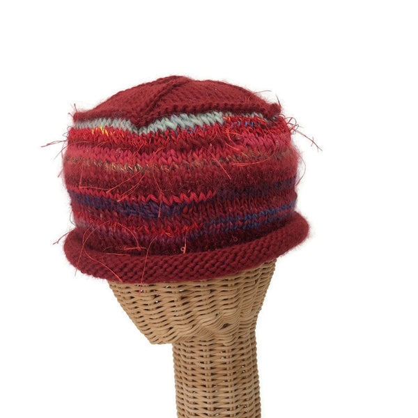 Red Rolled Brim Beanie