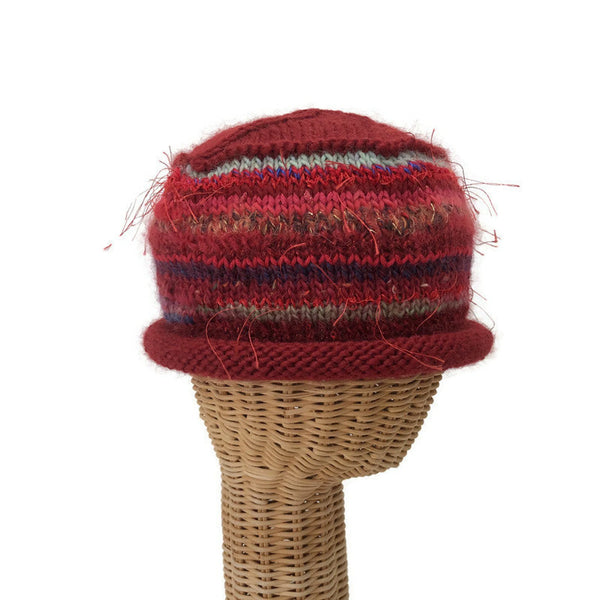 Red Rolled Brim Beanie