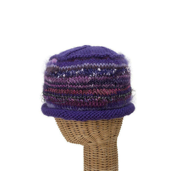 Purple Rolled Brim Beanie