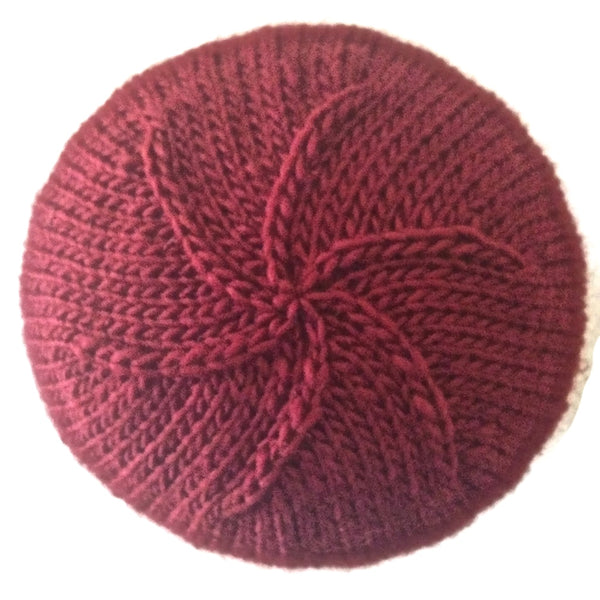 Cloche Fold Back Brim Red Wool