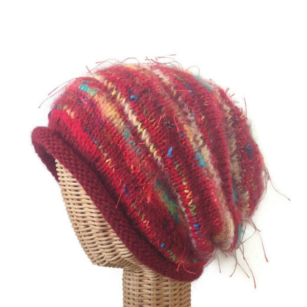 Slouchy Hat Red FUSION - Buttermilk Cottage