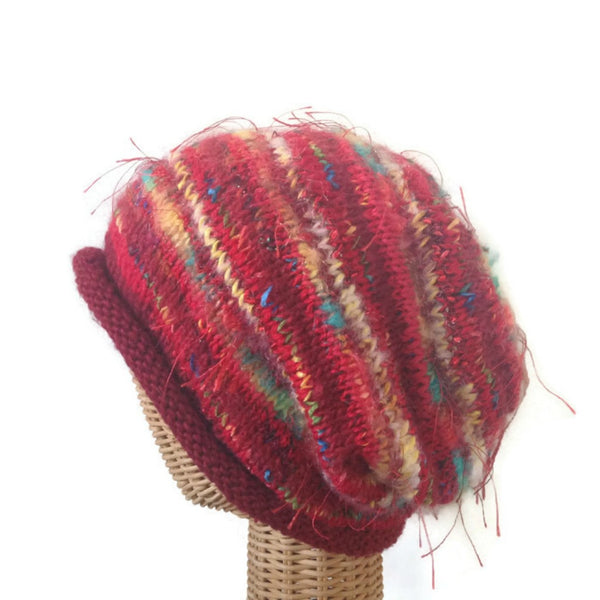 Slouchy Hat Red FUSION - Buttermilk Cottage