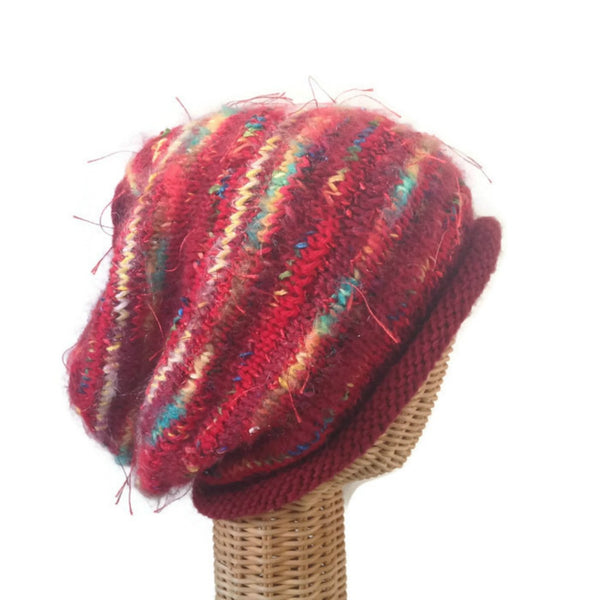 Slouchy Hat Red FUSION - Buttermilk Cottage