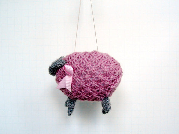 Sheep Ornament Knitting Kit "Pinky, Pretty Pink Ewe" - Buttermilk Cottage - 4