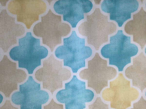 Fabric "Beach Walk" by Laurette Designs Beige Turquoise - Buttermilk Cottage