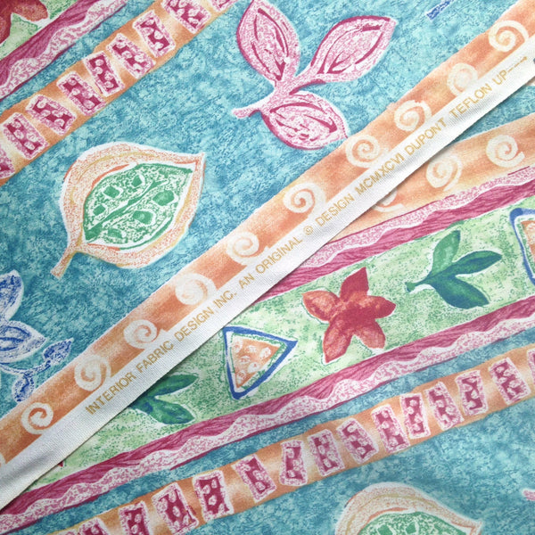 Fabric Abstract Floral Fuchsia Turquoise - Buttermilk Cottage